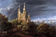 Karl friedrich schinkel Gothic Cathedral with Imperial Palace Spain oil painting artist